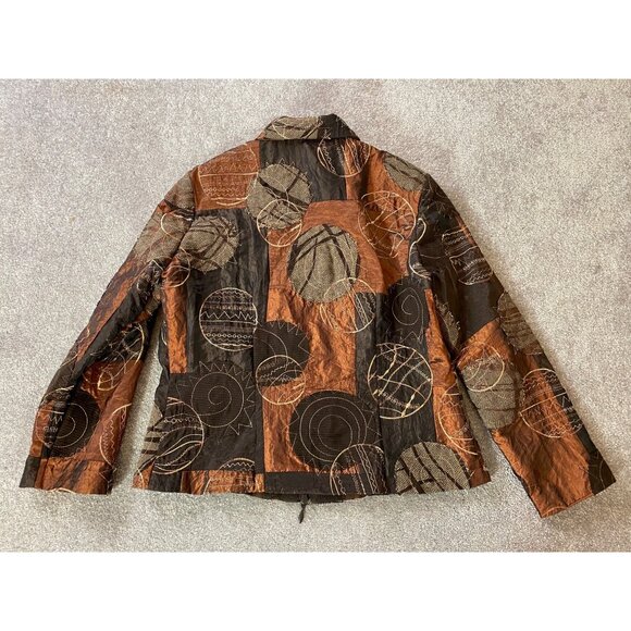 Joseph Ribkoff Patchwork Jacket Brown & Black Abstract Print Medium - Picture 2 of 11